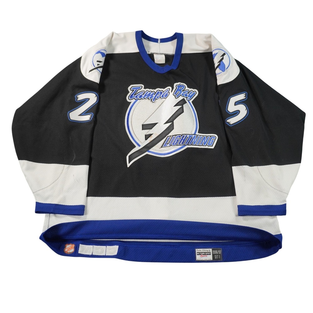 Vintage Tampa Bay Lightning Allan Egeland Jersey Mens 54 Black 1996/97 Game Worn
